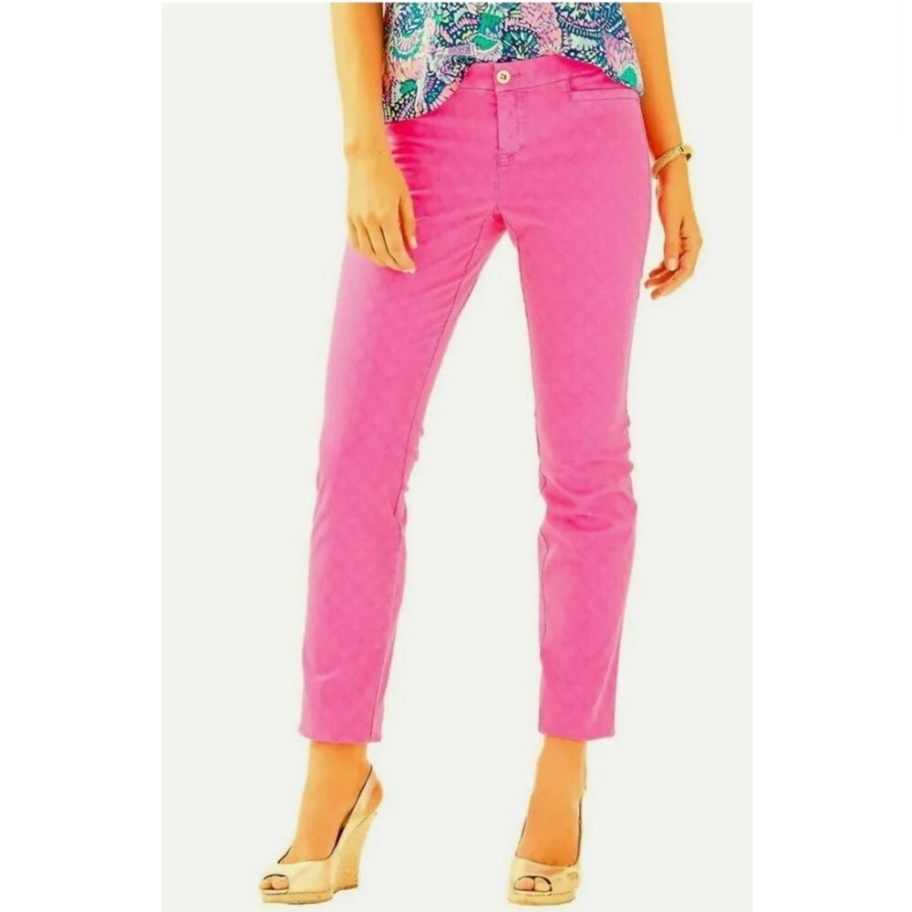 Lilly Pulitzer Kelly Skinny Ankle Pant, Sunset Pink, Size 8